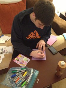 Jared Making Valentines
